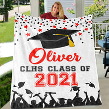 Load image into Gallery viewer, Custom Graduation Fleece Blankets I02