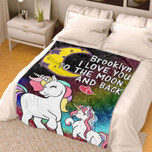 Load image into Gallery viewer, Personalized Magical Unicorn Fleece Blanket 03