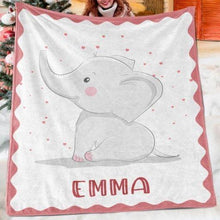 Load image into Gallery viewer, Custom Elephant Name Blanket I02