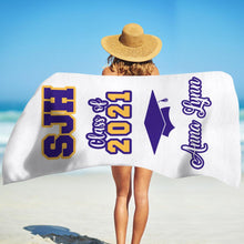 Load image into Gallery viewer, Customized Name Graduation Beach Towel I03