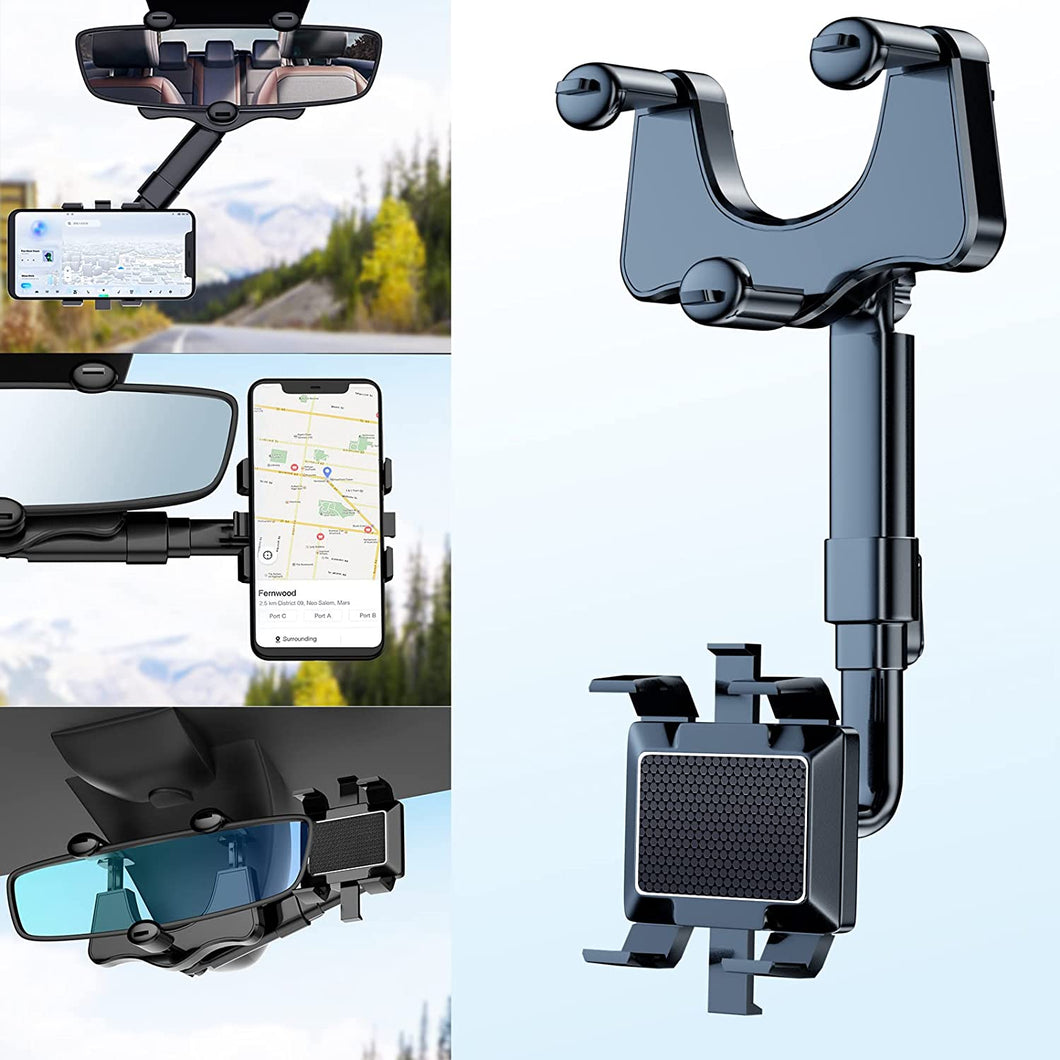 Rotating and retractable mobile phone holder