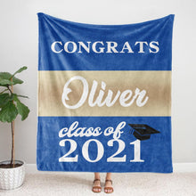Load image into Gallery viewer, Custom Graduation Fleece Blankets I09