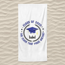 Load image into Gallery viewer, Customized Name Graduation Beach Towel I01