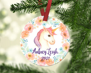 Personalized Christmas Ornament Animal I07-Unicorn