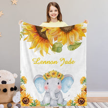 Load image into Gallery viewer, Personalized Elephant Blanket With Name IV09