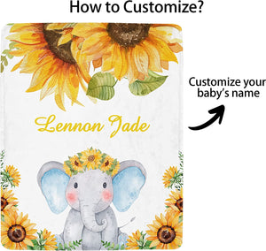 Personalized Elephant Blanket With Name IV09