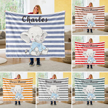Load image into Gallery viewer, Personalized Baby Elephant Fleece Blanket I04