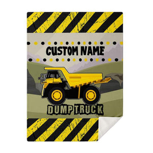 Custom Name Fleece Blanket 11 Dump Truck
