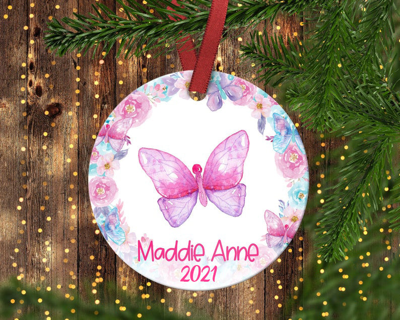 Personalized Christmas Ornament Animal I09-Butterfly