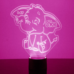 Custom Elephant Night Lights with Name / 7 Color Changing LED Lamp III20