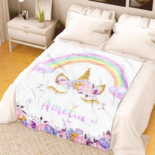 Load image into Gallery viewer, Personalized Magical Unicorn Fleece Blanket 08