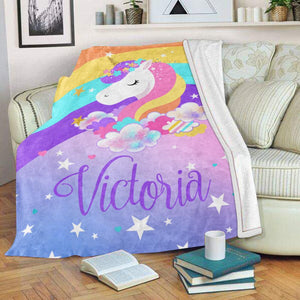 Personalized Magical Unicorn Fleece Blanket 11