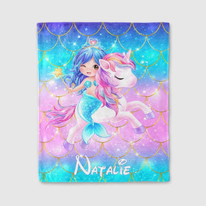 Personalized Magical Unicorn Fleece Blanket 09