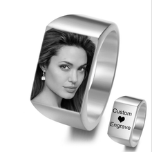 Load image into Gallery viewer, Personalized Photo Engraved Ring