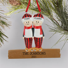Load image into Gallery viewer, Personalized Christmas Ornament I06 Flannel Family