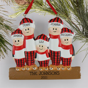 Personalized Christmas Ornament I06 Flannel Family