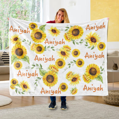Baby Swaddle Fleece Blanket-Sunflower