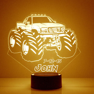 Custom Truck Night Lights with Name / 7 Color Changing LED Lamp III01