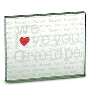 Personalized We Heart 2 Sided Glass Block
