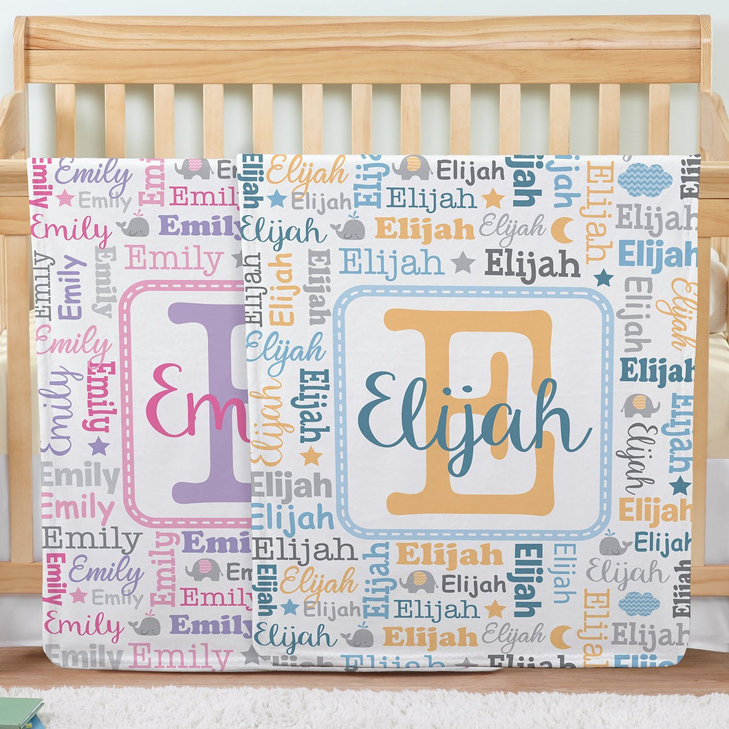 Personalized Collage Name Blanket