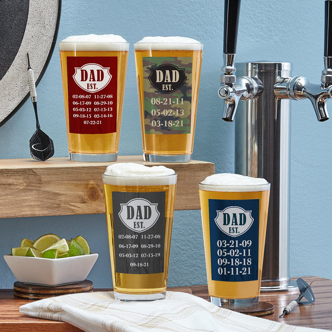 Personalized Established Pint Beer Glass