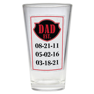 Personalized Established Pint Beer Glass