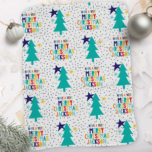 Personalized Christmas Blanket I28-Tree Brights