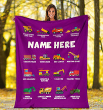 Load image into Gallery viewer, Custom Name Fleece Cartoon Blanket I01
