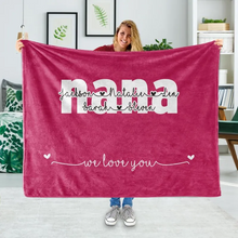 Load image into Gallery viewer, Personalized Fleece Blanket with Your Nick &amp; Kids II01