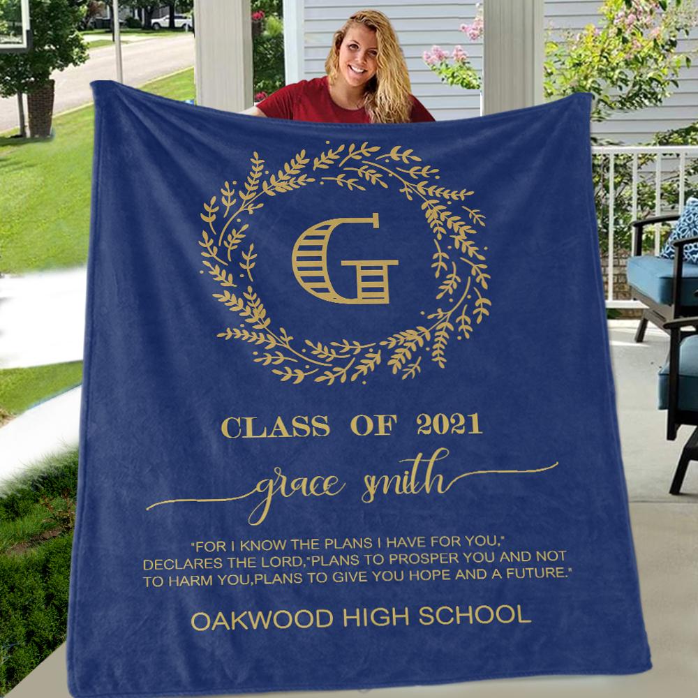 Custom Graduation Fleece Blankets I07