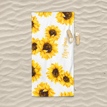 Load image into Gallery viewer, Personalized Beach Towels With Name II01- Sunflower