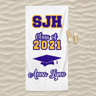 Customized Name Graduation Beach Towel I03