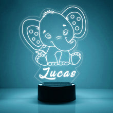 Load image into Gallery viewer, Custom Elephant Night Lights with Name / 7 Color Changing LED Lamp V02