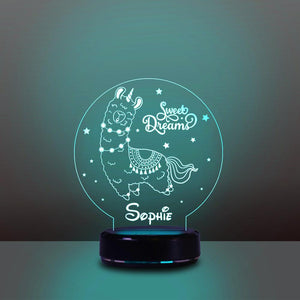 Personalized Name Night Lights for Kids Sweet Dream Lama 03