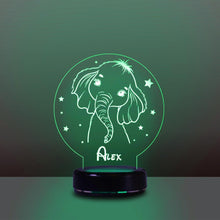 Load image into Gallery viewer, Personalized Name Night Lights for Kids Cartoon Elephant 07