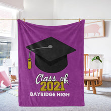 Load image into Gallery viewer, Custom Graduation Fleece Blankets I08