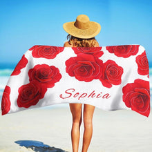 Load image into Gallery viewer, Personalized Beach Towels With Name II10- Rose