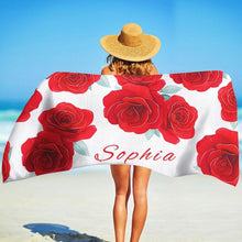 Load image into Gallery viewer, Personalized Beach Towels With Name II05- Rose
