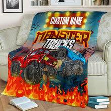 Load image into Gallery viewer, Custom Name Fleece Cartoon Blanket II02 - Truck