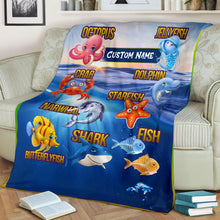 Load image into Gallery viewer, Custom Education Blanket I01 - Sea Animals