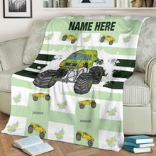 Load image into Gallery viewer, Custom Name Fleece Cartoon Blanket II06 - Truck