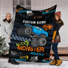 Load image into Gallery viewer, Custom Name Fleece Cartoon Blanket II03 - Truck