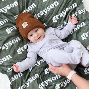 Brown Birth Celebration Personalized Blanket for Boys and Girls