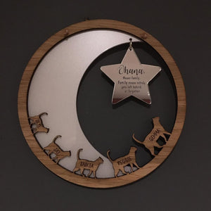 Personalized Cat Moon Family Plaque