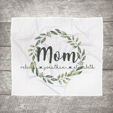 Personalized Mom/Grandma/Nana Floral Blankets I17