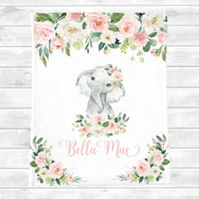 Load image into Gallery viewer, Personalized Name Fleece Blanket 08-Elephant