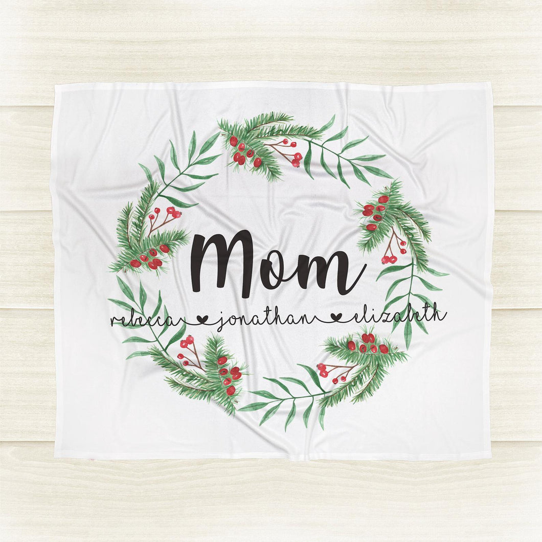 Personalized Mom/Grandma/Nana Floral Blankets I06