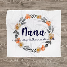 Load image into Gallery viewer, Personalized Mom/Grandma/Nana Floral Blankets I16