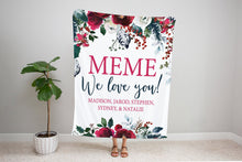 Load image into Gallery viewer, Personalized Mom/Grandma/Nana Floral Blankets I14