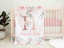 Load image into Gallery viewer, Personalized Flower Blanket With Name I01
